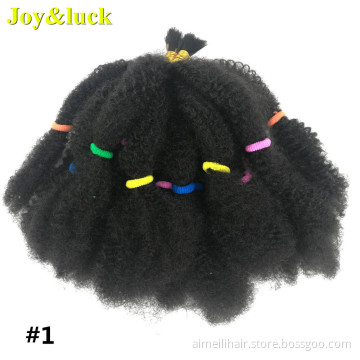 Wholesale Price Wig for African Women 2PC 20 Strands Synthetic Afro Kinky Curly Crochet Braiding Hair Black Short Curl Puffy Wig
